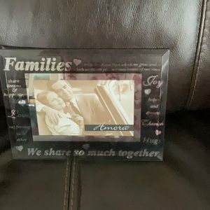 Clear Glass “Families” Photo Frame.
